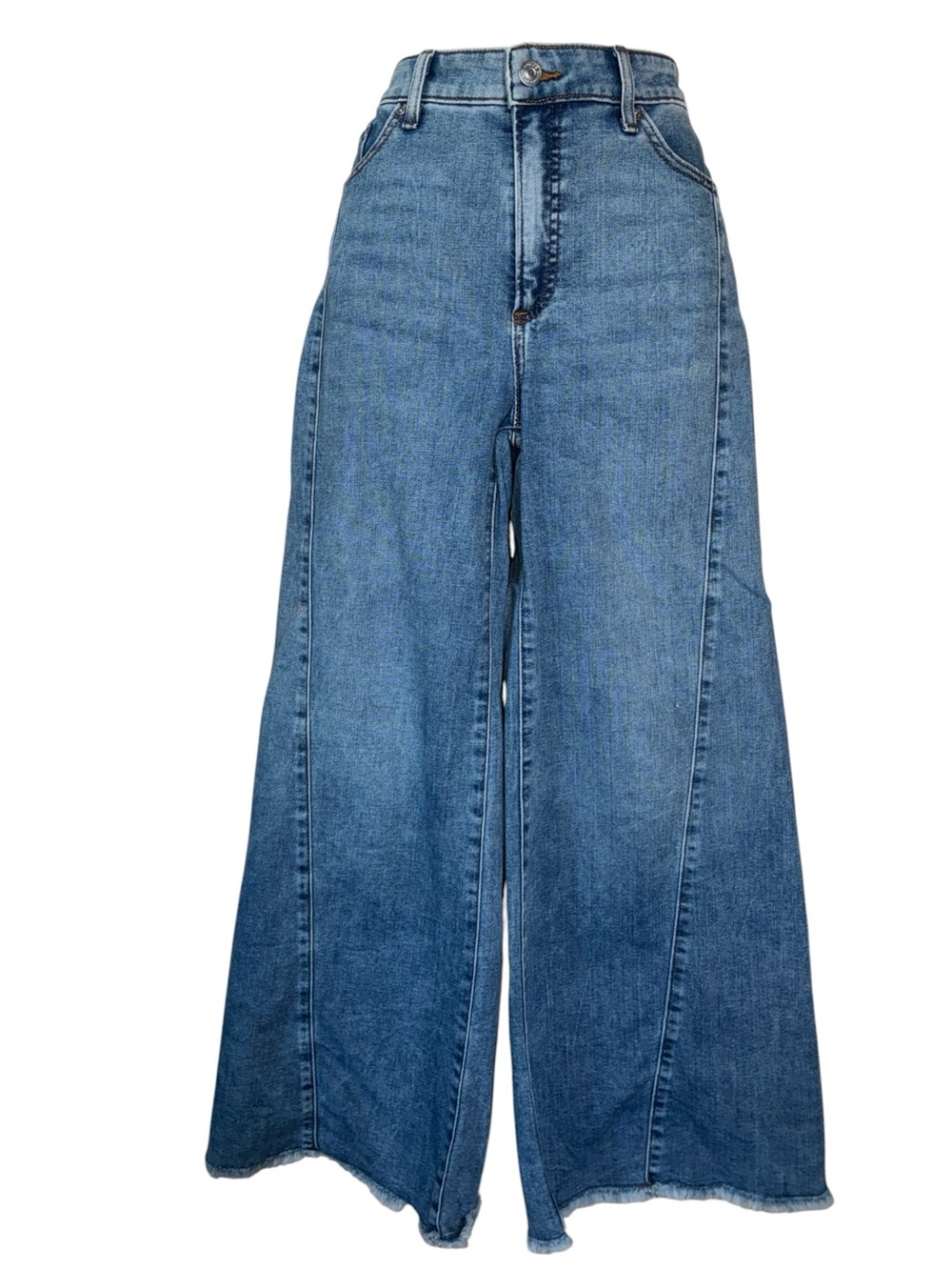 Chico's Jeans Women's .5P (US S) Light Wash Blue, Wide Leg, Cropped, hi rise EUC